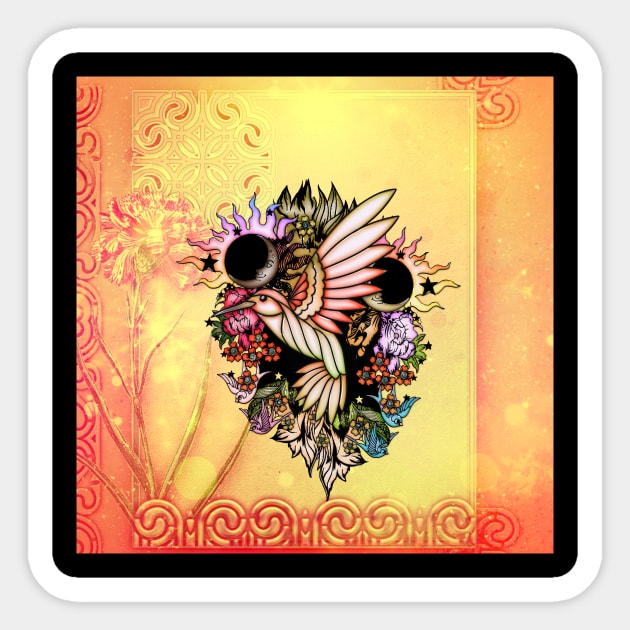 Beautiful fantasy bird and flowers Sticker by Nicky2342